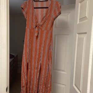 Striped orange maxi dress